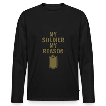 Fière armée sœur militaire frère sœur service famille - T-shirt manches longues Premium bio Homme - noir - Devant - Nico (187cm)