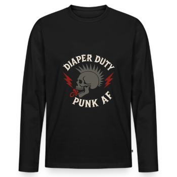 Punk Dad Alternatif Paternité Rebelle - T-shirt manches longues Premium bio Homme - noir - Devant - Nico (187cm)