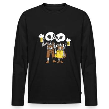 Octobre Skelet Fest Beer Bavaria Beer Festival Beer Tente - T-shirt manches longues Premium bio Homme - noir - Devant - Nico (187cm)