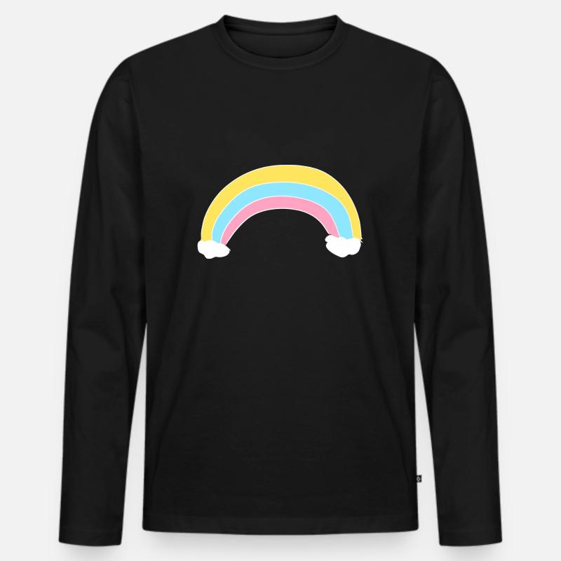 Rainbow icon clouds - Men's Premium Organic Long Sleeve Shirt - black