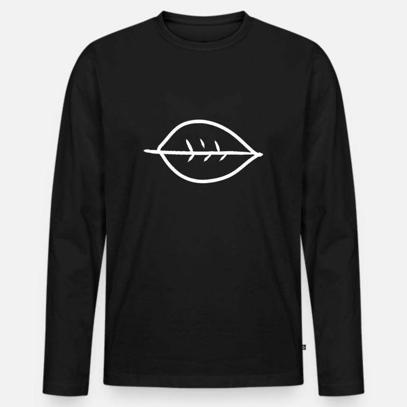 blatt form natur - Männer Premium Bio Langarmshirt - Schwarz