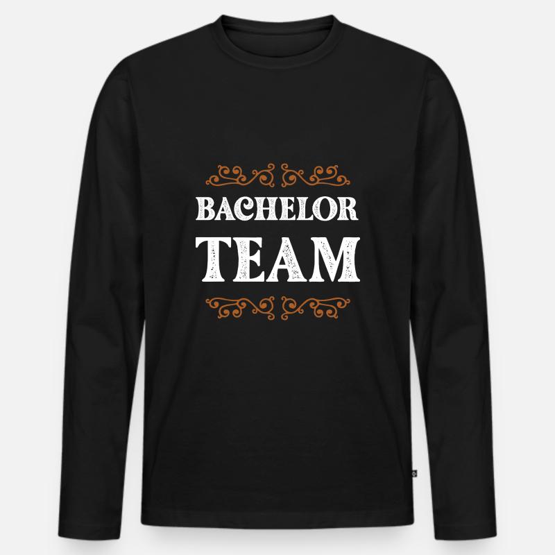 Bachelor Crew - Männer Premium Bio Langarmshirt - Schwarz