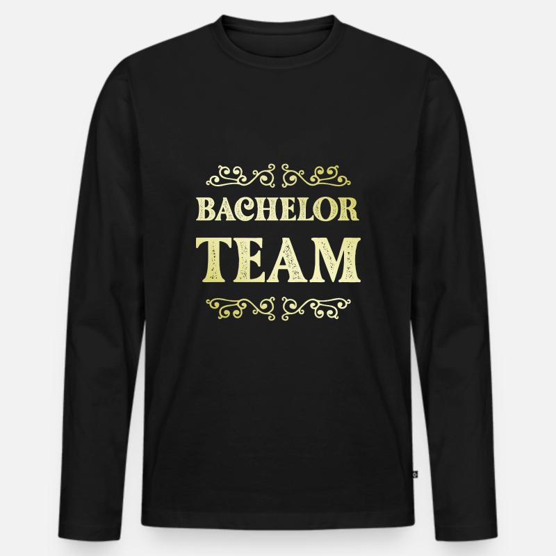 Bachelor Team - Männer Premium Bio Langarmshirt - Schwarz