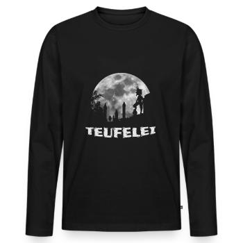 Teufelei rote Teufel Lautern Fußball Geschenk - Männer Premium Bio Langarmshirt - Schwarz - Vorne - Nico (187cm)