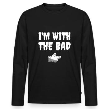 Je suis avec le mauvais design d’Halloween - T-shirt manches longues Premium bio Homme - noir - Devant - Nico (187cm)