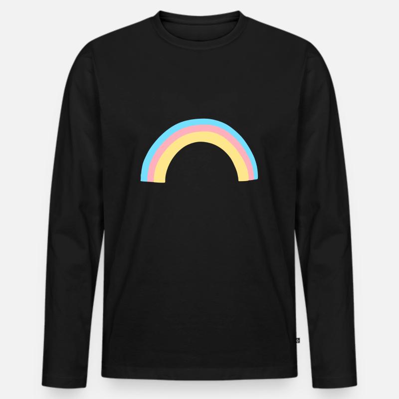 regenbogen form symbol bunt - Männer Premium Bio Langarmshirt - Schwarz