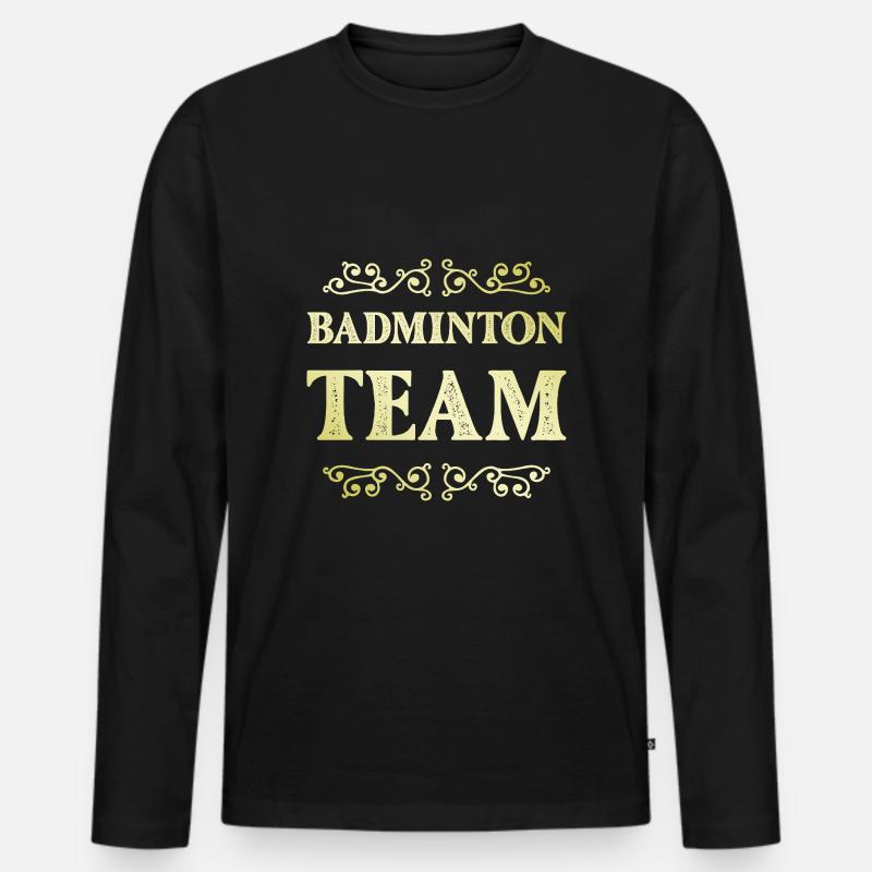 Badminton Team - Männer Premium Bio Langarmshirt - Schwarz