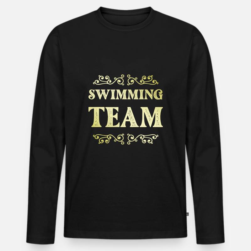 Swimming Team - Männer Premium Bio Langarmshirt - Schwarz