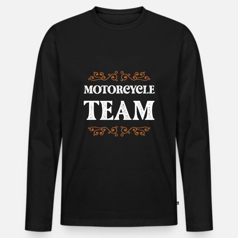 Motorcycle Crew - Männer Premium Bio Langarmshirt - Schwarz