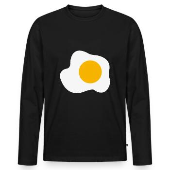 Spiegelei Grafik Frühstück Eigelb Liebhaber - Männer Premium Bio Langarmshirt - Schwarz - Vorne - Nico (187cm)