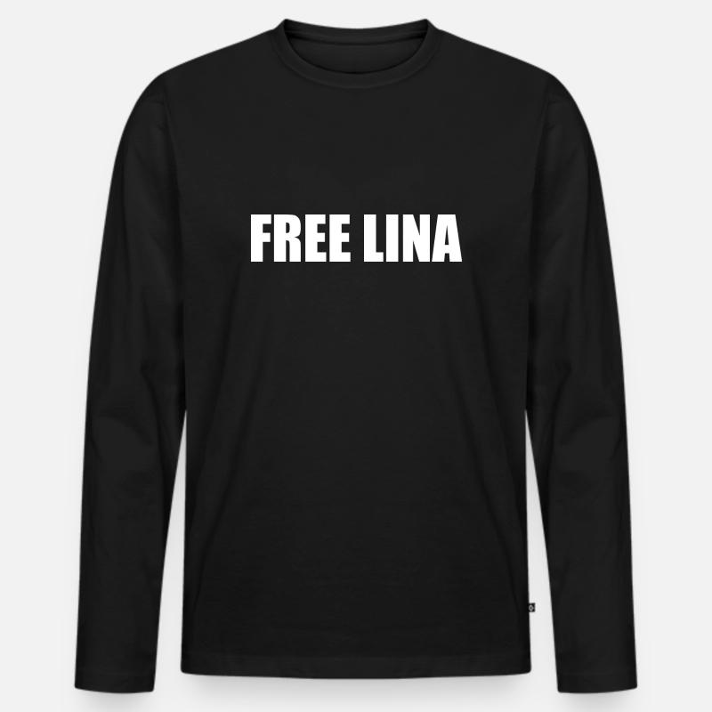 Free lina - Männer Premium Bio Langarmshirt - Schwarz