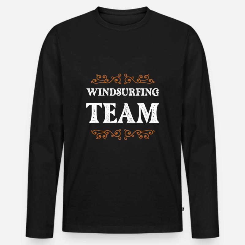Windsurfing Team - Männer Premium Bio Langarmshirt - Schwarz