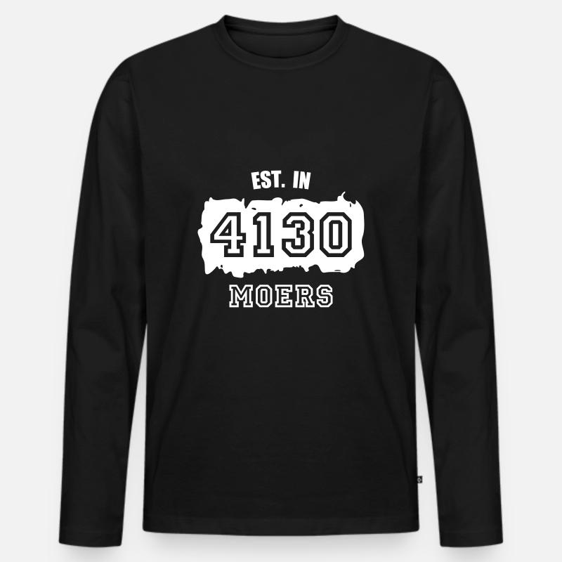 Established 4130 Moers - Männer Premium Bio Langarmshirt - Schwarz