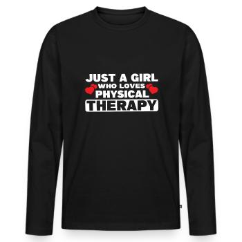 Physiotherapist - Men's Premium Organic Long Sleeve Shirt - black - Front - Nico (187cm)