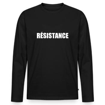 Resistance - Men's Premium Organic Long Sleeve Shirt - black - Front - Nico (187cm)