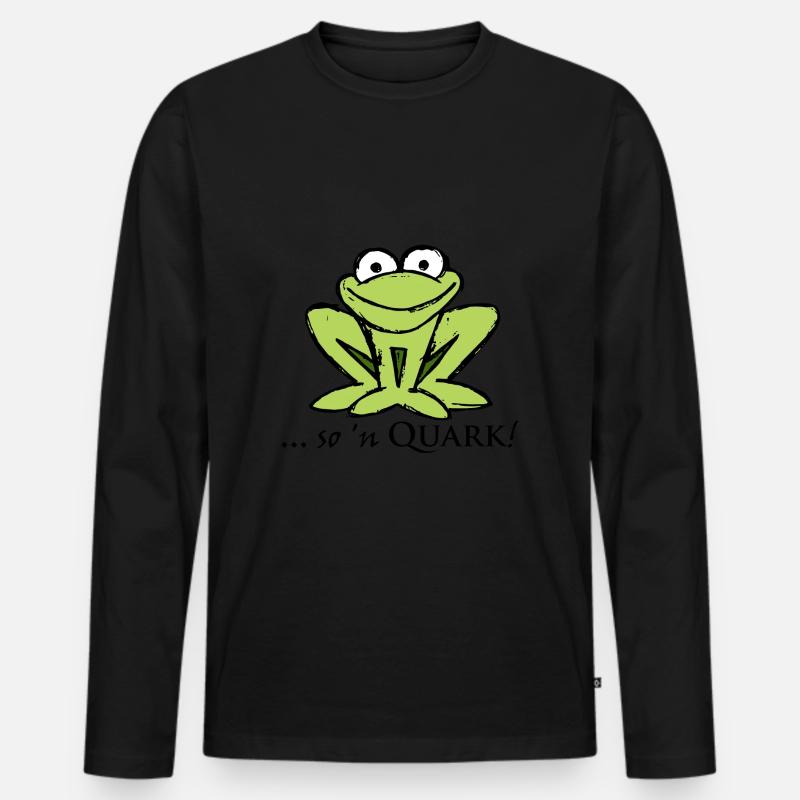 kleiner Frosch 'Quark' - Männer Premium Bio Langarmshirt - Schwarz