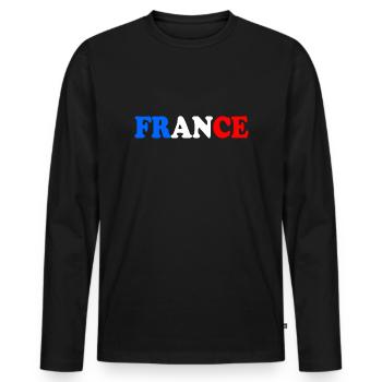 LA FRANCE DRAPEAU FRANÇAIS - T-shirt manches longues Premium bio Homme - noir - Devant - Nico (187cm)