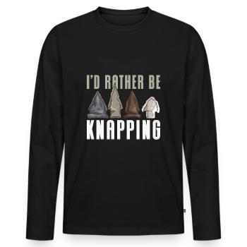 Je préfère tailler - T-shirt manches longues Premium bio Homme - noir - Devant - Nico (187cm)