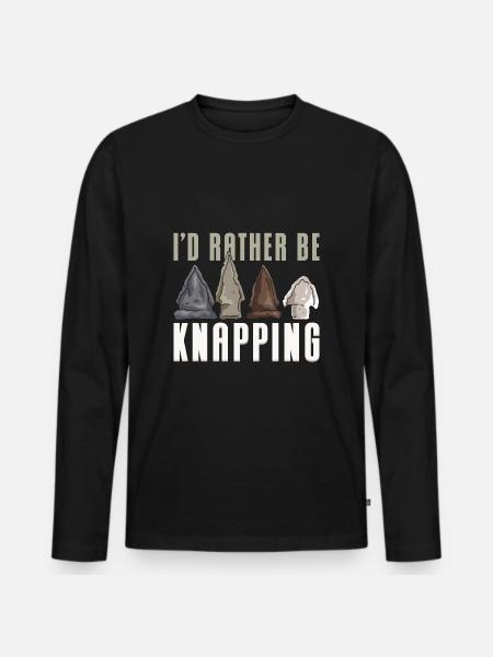 I'd Rather Be Knapping - Männer Premium Bio Langarmshirt - Schwarz
