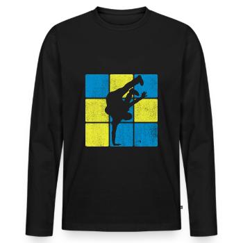 Breakdance handstand - Men's Premium Organic Long Sleeve Shirt - black - Front - Nico (187cm)