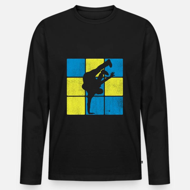 Breakdance Handstand - Männer Premium Bio Langarmshirt - Schwarz