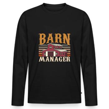 Gérant, Horse Lover - T-shirt manches longues Premium bio Homme - noir - Devant - Nico (187cm)
