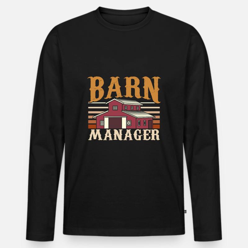 Barn Manager Pferdeliebhaber - Männer Premium Bio Langarmshirt - Schwarz