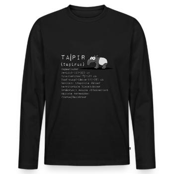 Comic Tapir lustig Wissen Fakten Geschenk - Männer Premium Bio Langarmshirt - Schwarz - Vorne - Nico (187cm)