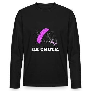 Oh Chute Parachutisme - T-shirt manches longues Premium bio Homme - noir - Devant - Nico (187cm)