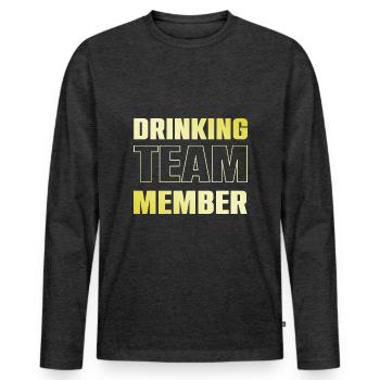 Drinking Team - Men's Premium Organic Long Sleeve Shirt - heather anthracite - Front - Nico (187cm)