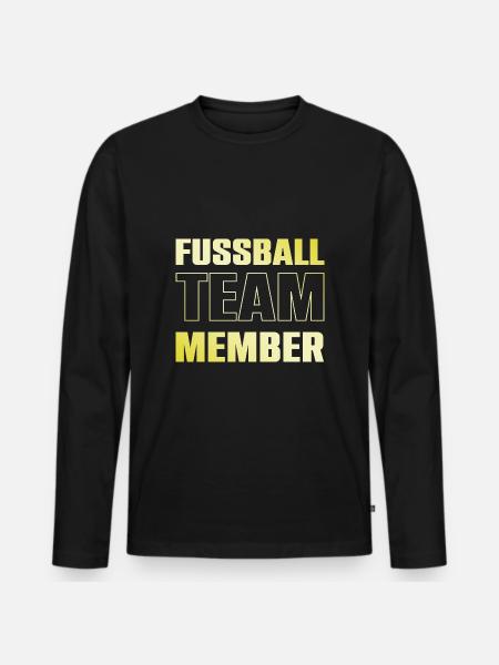Fussball Team - Männer Premium Bio Langarmshirt - Schwarz