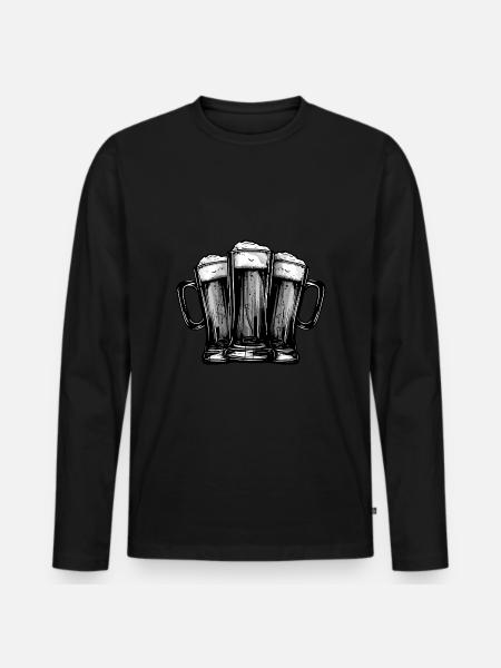 Équipe de chope de bière - T-shirt manches longues Premium bio Homme - noir