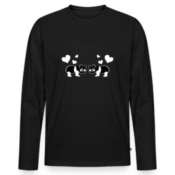 Amour animal Pandas Pandas animaux - T-shirt manches longues Premium bio Homme - noir - Devant - Nico (187cm)