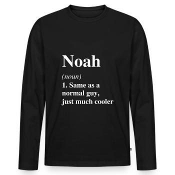 Noah Definition Cooler Name Spruch Geschenk - Männer Premium Bio Langarmshirt - Schwarz - Vorne - Nico (187cm)