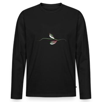 blätter blatt symbol pflanze - Männer Premium Bio Langarmshirt - Schwarz - Vorne - Nico (187cm)