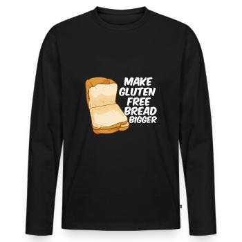 Gluten Free Bread Design - Men's Premium Organic Long Sleeve Shirt - black - Front - Nico (187cm)