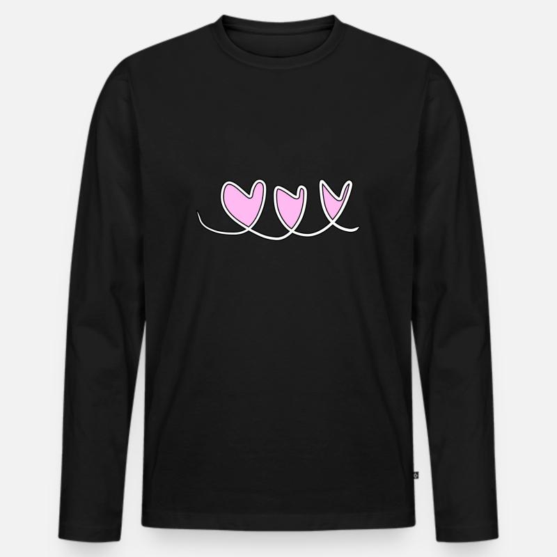 herzen herz - Männer Premium Bio Langarmshirt - Schwarz