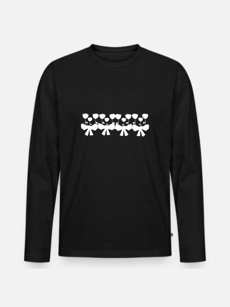 grind line flowers plant - Men's Premium Organic Long Sleeve Shirt - black