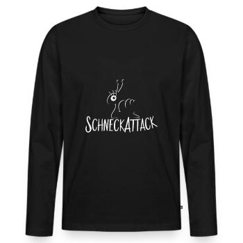 Schneckattack Ausdruck lustig süß Spaß Geschenk - Männer Premium Bio Langarmshirt - Schwarz - Vorne - Nico (187cm)