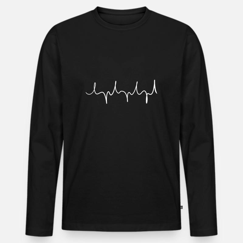 linie spitz wellig strich - Männer Premium Bio Langarmshirt - Schwarz