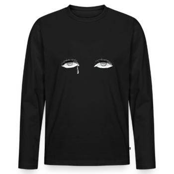 eye eye tear crying - Men's Premium Organic Long Sleeve Shirt - black - Front - Nico (187cm)