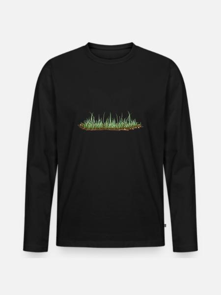 Grass soil natural green - Men's Premium Organic Long Sleeve Shirt - black