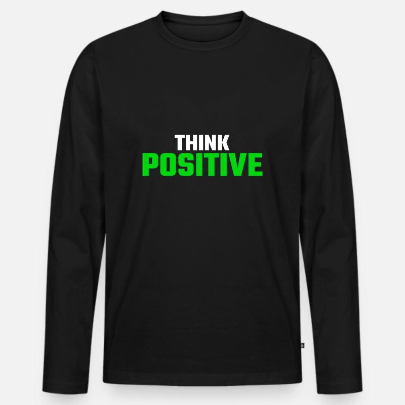 Think positiv - Männer Premium Bio Langarmshirt - Schwarz