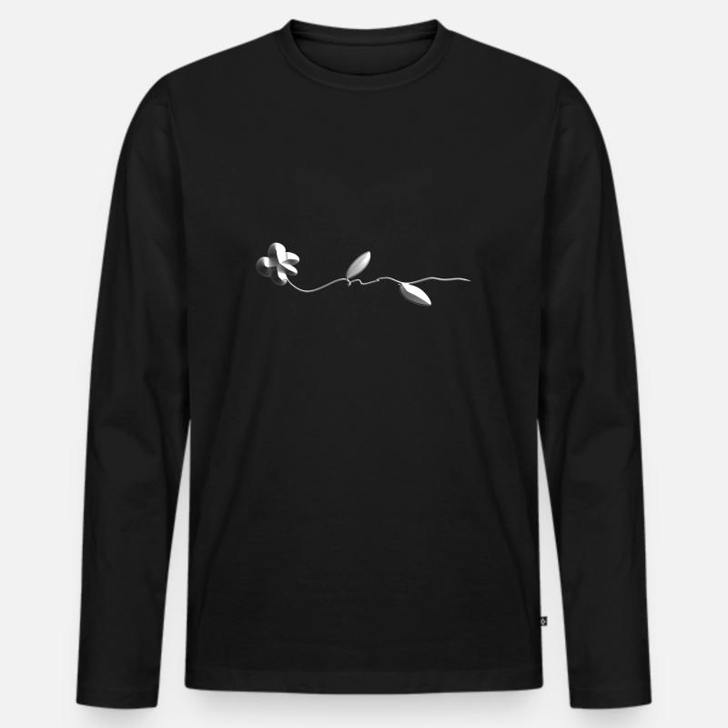 graue blume rose pflanze - Männer Premium Bio Langarmshirt - Schwarz
