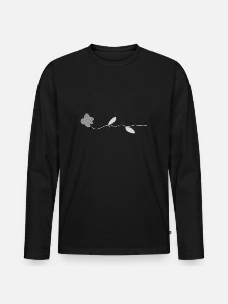 flower rose symbol grey - Men's Premium Organic Long Sleeve Shirt - black