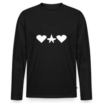 formen form herzen herz stern - Männer Premium Bio Langarmshirt - Schwarz - Vorne - Nico (187cm)