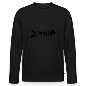 Agility Border Collie SVG Farbe wählbar - Männer Premium Bio Langarmshirt - Schwarz - Vorne - Nico (187cm)
