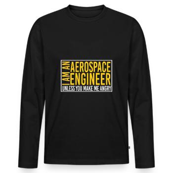 Aerospace engineer-unique Aerospace engineer - Men's Premium Organic Long Sleeve Shirt - black - Front - Nico (187cm)