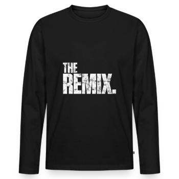The Remix - Männer Premium Bio Langarmshirt - Schwarz - Vorne - Nico (187cm)
