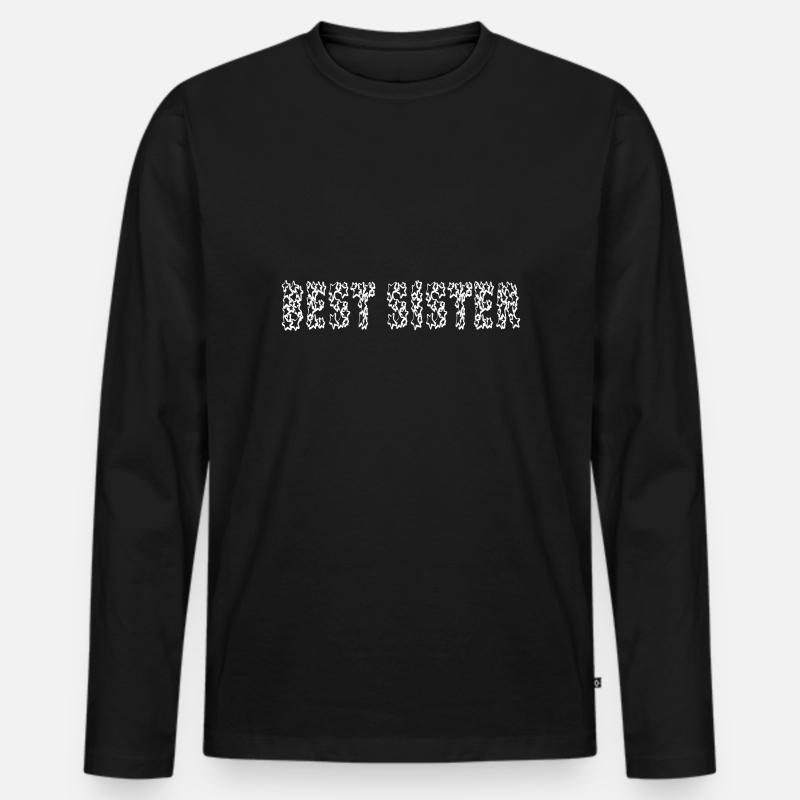 Best Sister - Sterne - Männer Premium Bio Langarmshirt - Schwarz
